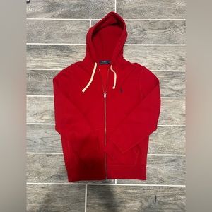 Red Polo Ralph Lauren Zip Hoodie
